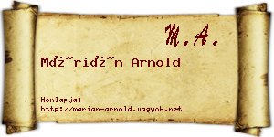 Márián Arnold névjegykártya
